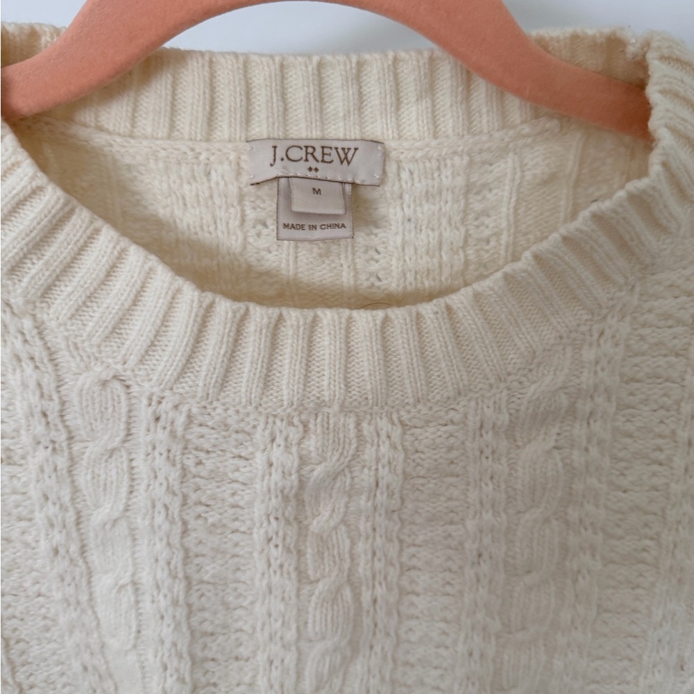 J. Crew Women's Ivory Cable Knit Sweater